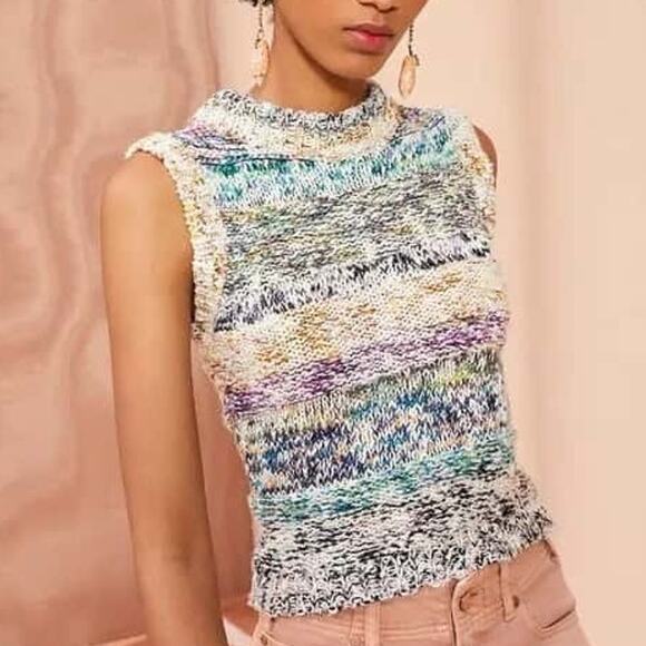 Ulla Johnson Zenna hand knit sleeveless sweater vest top size M/L medium large - Picture 1 of 11